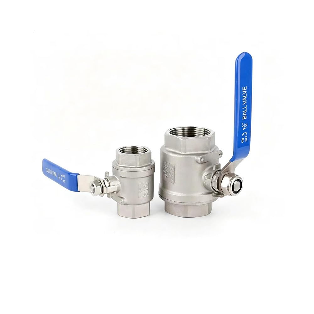 Dwuczęściowa Zawór Kulkowy ze Stali Nierdzewnej SS304, Pełny Przepływ, Gwint Wewnętrzny BSPT, Zawór Wody/Gazu/Oleju, 1/4"-2", 1 Sztuka(3/4")