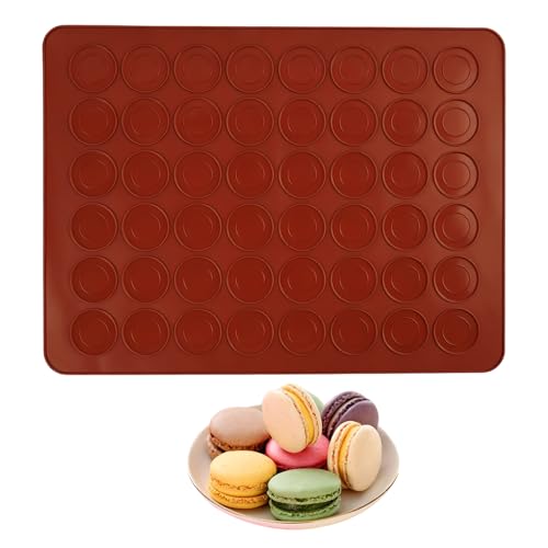 Grand Tapis de Cuisson en Silicone pour Macarons, 30 Alvéoles, Tapis Anti-Adhésif Alimentaire pour Pâtisserie, DIY, Biscuits, Meringues