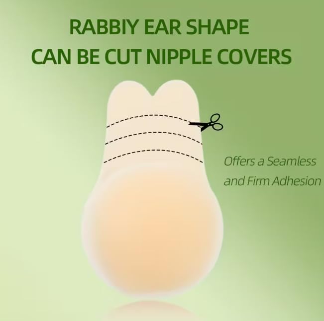 Image of Invisible Silicone Bunny Ups, Strapless, Backless, Push-Up Adhesive Bra, Seamless, Reusable