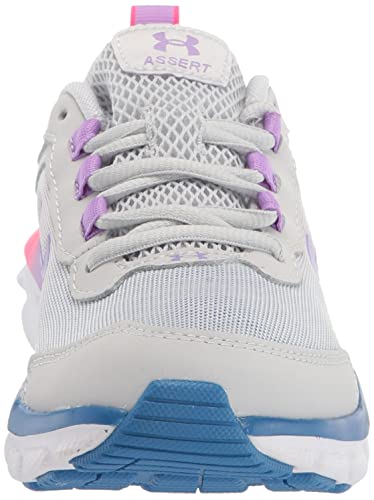Under Armour Girls' Grade School Assert 9 Sneaker, (106) Halo Gray/White/Vivid Lilac, 3.5 Big Kid #TOP1