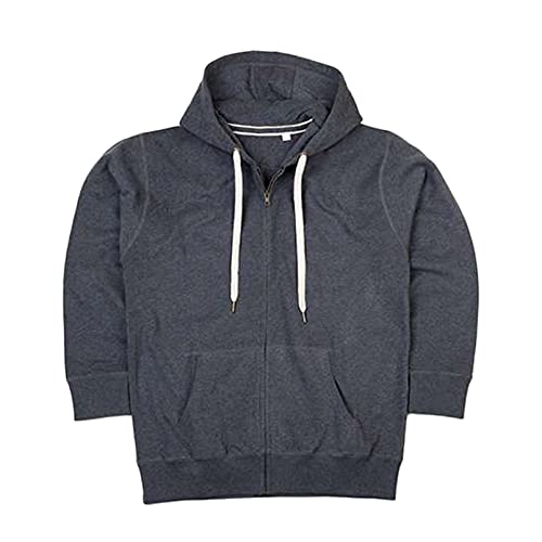 Image of Mantis Mens Superstar Zip Through Hooded Sweat/Hoodie (L) (Charcoal Grey Melange)
