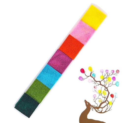 Juego de almohadillas de tinta de color arcoíris, almohadilla de tinta para huellas dactilares, sello lavable, almohadilla de tinta de rampa degradado para niños, álbumes de recortes, tarjetas, papel,