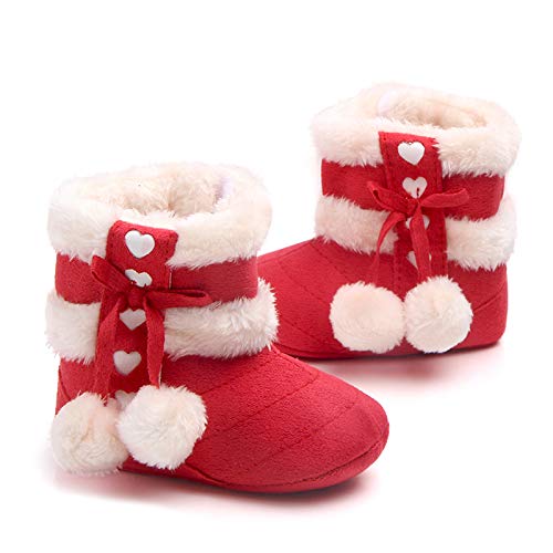 Newborn Baby Girls Booties Non-Slip Sole for Toddler Cozy Warm Shoes3