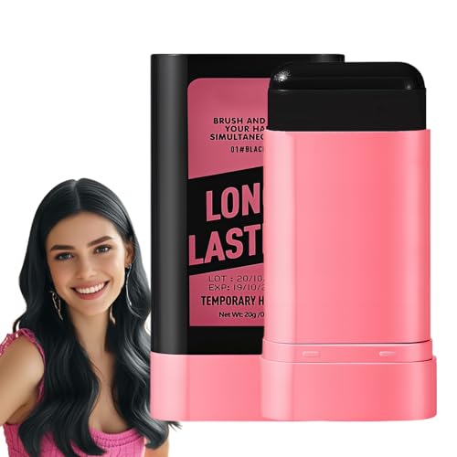 Black Comb Hair Dye, 2 in 1 Instant Hair Colour Stick with Comb Applicator, Long-Lasting and Sweat-Proof, Temporary Hair Dye Comb for Women & Men (Black)