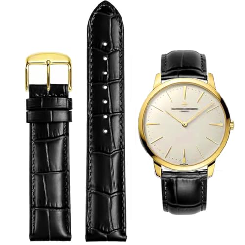 Image of Watch Bands Genuine Leather Embossed Alligator Grain Calfskin Replacement Strap for Women Men Bracelet Choose Color Width 16mm 17mm 18mm 19mm 20mm 21mm 22mm 22mm 24mm