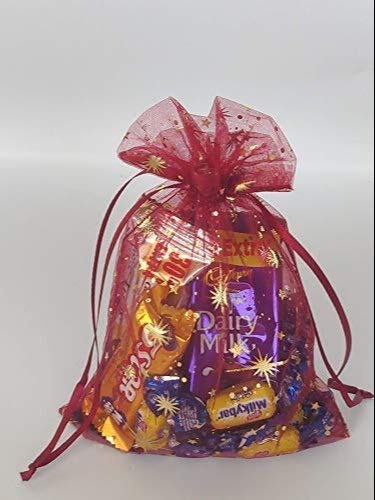 Image of Silk Beingelegant-Organza Favor Potli Bag Shagun /Return Gift /Dry Fruit Pouches 24X18 Cms Pack of 10 pieces,Multicolor