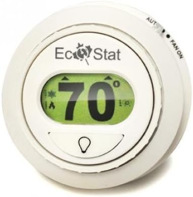 Ecostat Mercury-free 1 Heat/1 Cool Non-programmable Round Thermostat, Large Easy to Use Mode Switches