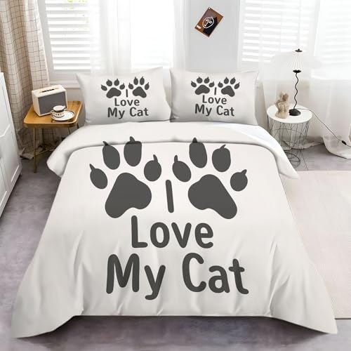 Parure de couette 240x260 cm chat pour des nuits douces et zen - 4