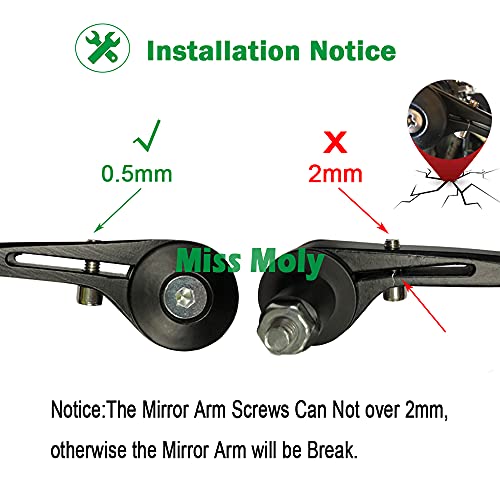Image of Black Universal Motorcycle Rearview Mirrors 7 /8 inch Bar End For Cafe Racer Bobber Cruiser (Black-Oval)