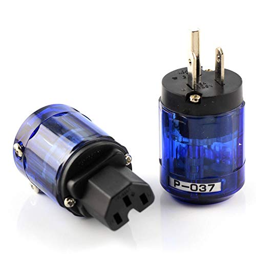 Gimax 5Pair Audio Schuko P037 US AC Power Plug C037 IEC Connector Rhodium Plate Connect DIY Cable