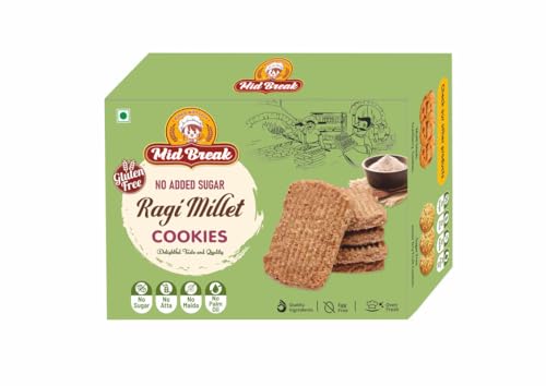 Image of Midbreak No Added Sugar Ragi Atta (Finger Millet) Cookies - 200gm (Pack Of 1) | Gluten-Free & Healthy Biscuits | Tasty Butter Biscuits | Healthy, Nutritious, and Delicious