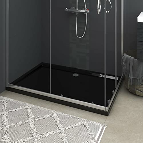 Camerina Plato de Ducha Rectangular Negro ABS 80x120 cm Mamparas De Ducha