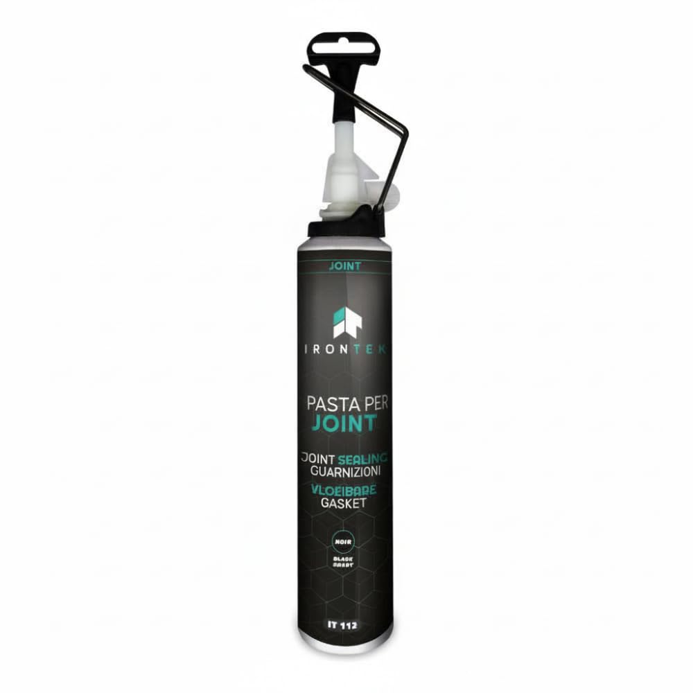 IRONTEK Pasta Sigillante Motore Nera 200ml IT112 | -50°C +250°C | Resistente a Olio e Carburanti | Carter Pompa Testata | Elastomerica
