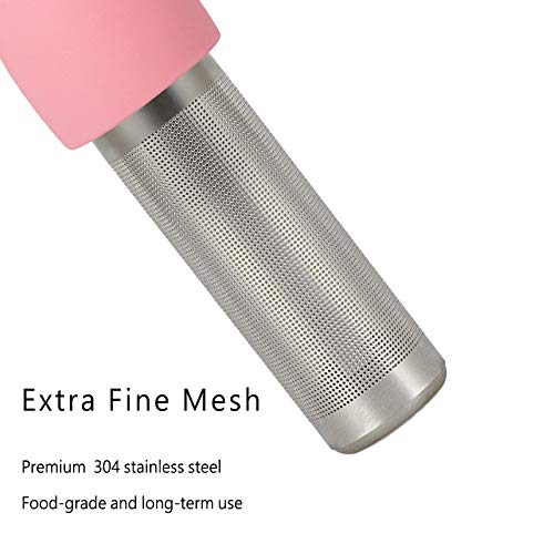 Loose Leaf Tea Steeper Cute Tea Infuser For Girl Kids Extra Fine Mesh Tea Ball Stainless Steel Tea Filter With Silicone Lid For Cup Mug Pot Pink #TOP4