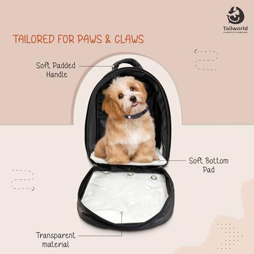 Image of Portable Pet Carrier Backpack for Cats & Small Dogs - Transparent Window, 9 Air Vents, Breathable Mesh, Built-in Safety Leash, Lightweight Travel Bag for Outdoor & Travel (Black)