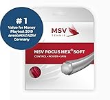 MSV Focus HEX Soft Tennis String Set, 16L/1.25 Gauge, Red