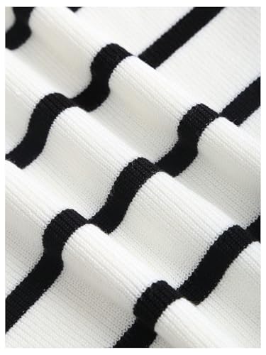 GORGLITTER Women's Sleeveless Striped Sweater Vest Dressy Button Down Knit Business Casual Cardigan4