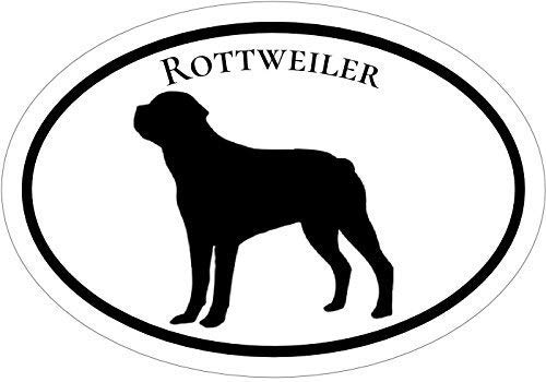 Oval Rottweiler Dog Vinyl Window Decal - Bumper Sticker