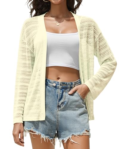MISFAY Womens Summer Crochet Cardigan Sweaters Lightweight Kimono Coverups — view 2