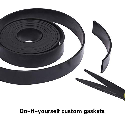 TORRAMI Solid Neoprene Rubber Strips Roll 1/8 (.125) inch Thick X 1 inch Wide X 10 Feet, for DIY Weather Stripping, Gasket, Seal