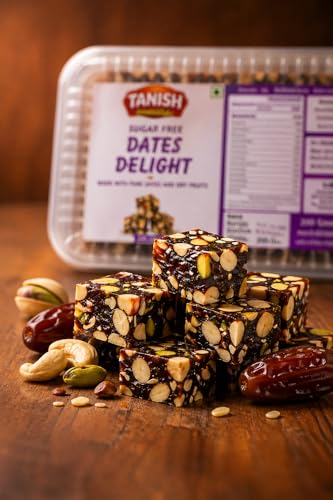 Image of TANISH Sugar Free Dates Delight (200g) - Healthy Dry Fruit Barfi with Almonds, Cashews & Pistachios | Made with Pure Ghee & Natural Honey | No Added Sugar, Preservatives or Additives | Energy Snack