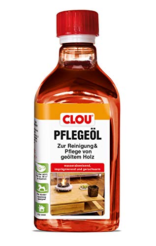 Clou Pflegeöl zur Reinigung und Pflege von geöltem Holz im Innenbereich, wasserabweisend und imprägnierend, 250ml Clou Pflegeöl zur Reinigung und Pflege von geöltem Holz im Innenbereich, wasserabweisend und imprägnierend, 250ml