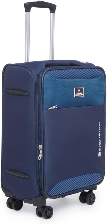 Polyester Platinum (Navy Blue) 8-Wheel 28-Inch Soft Sided Trolley Bag, Lightweight Cabin Luggage, Suitcase For Travel, Spinner Bag With 360° Wheeling System, Business Travel Bag, Large