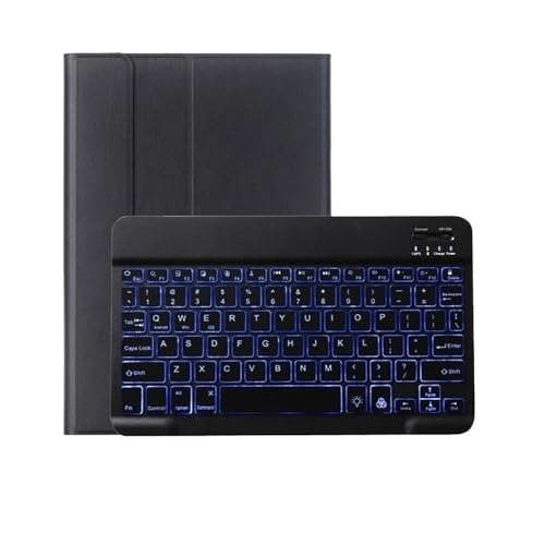 Funda de cuero con teclado QWERTY para iPad de 10.9 pulgadas con retroiluminación negra YSJX