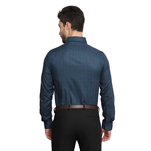 Image of blackberrys Checks Cotton Slim Fit Mens Work Wear Shirt
