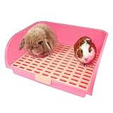 Hamiledyi Large Rabbit Litter Box Corner Bedding Box Chinchilla Toilet Trainer Square Potty Pet Pan for Adult Guinea Pig, Galesaur.Ferret and Other Animals