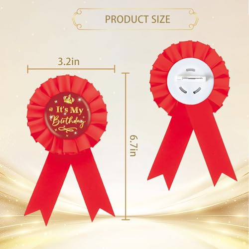 Image of 9PCS It's My Birthday Button Pins, Birthday Squad Button for Girl, Red Birthday Pinback for Women 18th, 21st, 25th, 30th Birthday, Happy Birthday Badges Party Supplies