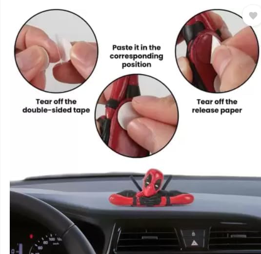 Image of ZYCRONIX Action Figure Set, 3 Pieces, PVC, Movable Joint, Collectible Toy Figures for Car Dashboard, Office Desk, Home Decoration, Kids Gift (Red)
