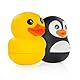 reer MyHappyBath Toys Badetiere Ente & Pinguin | Badespielzeug für Babys und Kinder ab 6 Monaten | Spritztiere | Spaßiges Badewannenspielzeug