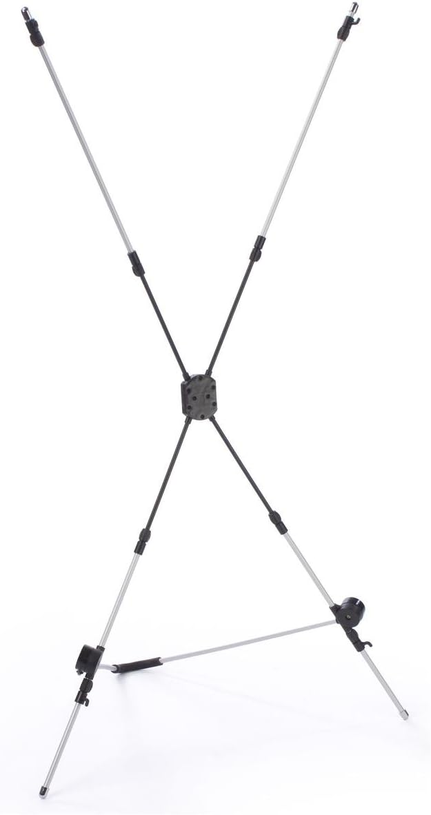Displays2go Portable X Banner Stand with Hooks for Grommets, HeightAdjustable