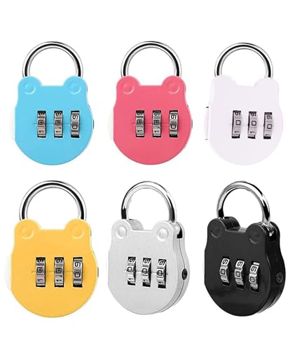 Image of 6 Pcs Number Lock, TSA Locks for Luggage, Number Locks for Door Resettable Pin Number Padlock Smart Lock for Bag Small Lock for School Gym Locker Sports Locker Fence Toolbox Gate(6 Colors)