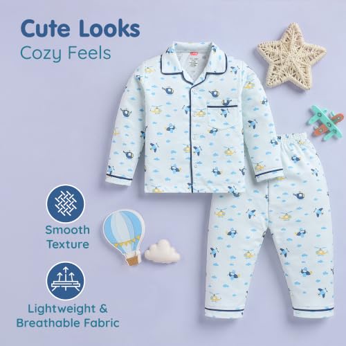 Image of LuvLap Baby Cotton Printed Full Sleeves Night Suit