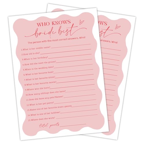 Wedding Traditions Game for Bridal Shower Pink Bridal Shower Part...
