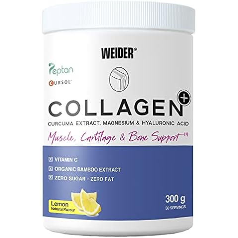 Weider Collagen Plus. Powder Preparation with Collagen peptides (Peptan), hyaluronic Acid, Magnesium and Vitamin C. 100% Peptan. Fat Free. Sugar Free. Keto. 300g Cover