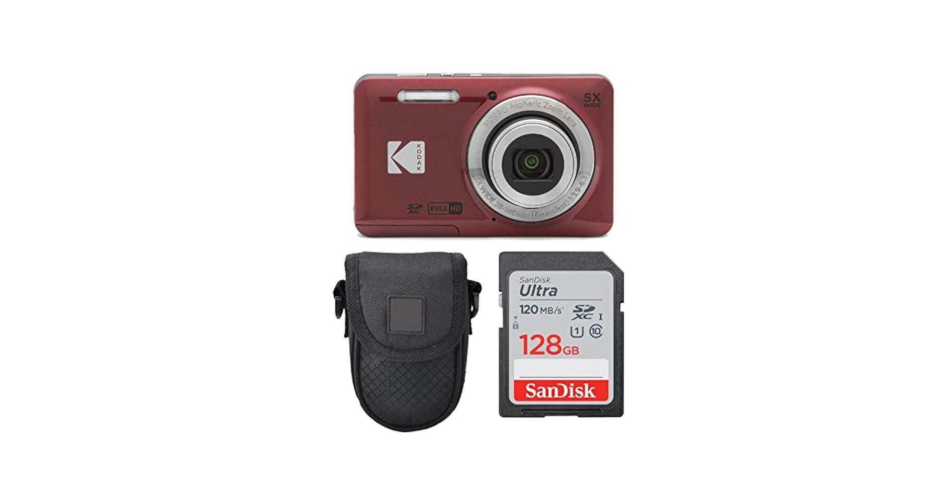 Amazon.com : Kodak PIXPRO FZ55 Digital Camera (Red) + Point