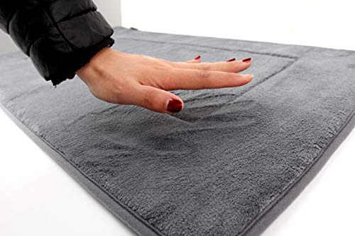 FABBRICA HOME Ultra-Soft Extra-Thick Memory Foam Extra Long Bath Runner Mat (2 ft x 6 ft, Slate Grey)