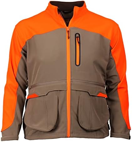 Gamehide Fenceline Wind Blocking Upland Field Pheasant Jacket With Game Bag (Large, Tan/Orange)