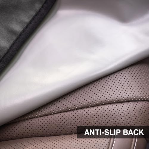 Image of Leader Accessories Velvet Waterproof Car Seat Cover Anti-Slip for Gym Workout, Running, Swimming, Beach and Hiking, Universal Bucket Seat Protector for Cars, SUVs and Trucks Dark Grey