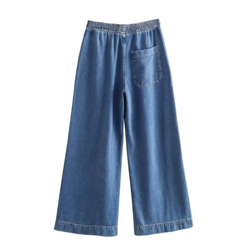 Lazy Drawstring Denim Pants Women Nordic Minimalism Sky Blue Loose Jeans Boyfriend Harem Jeans Women2