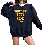 Shut Up Tony ROMO Funny Football Fan Tee, Sarcastic Sports Humor Graphic T-Shirt for Fans, Sarcastic Football Quote Multi