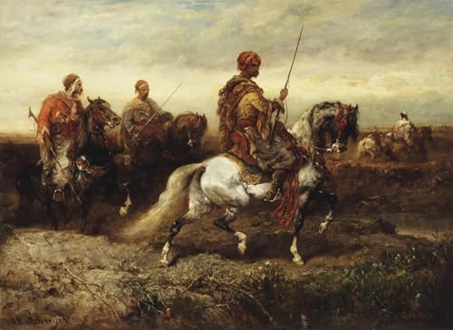 Tableaux Moderne Toile Décor Adolf Schreyer Peinture Grand Format 60x90cm