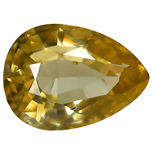 Zircon jaune naturel non chauffé 1,96 ct, pierre précieuse poire d'exception