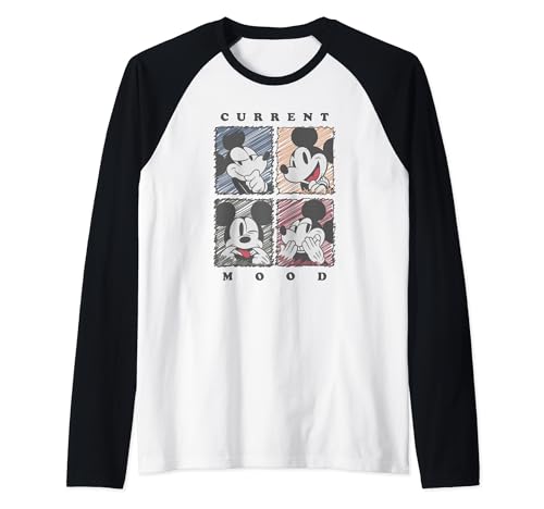 Mickey Mouse T-shirt baseball raglan Disney vêtement graphique vintage coton