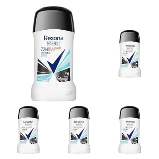 Rexona Nonstop Protection Deo Stick Invisible Aqua Anti Transpirant mit 72 Stunden Schutz vor Schweiß und Körpergeruch 50 ml (Packung mit 5)