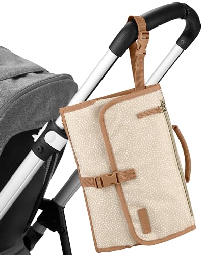 Image of Skip Hop Portable Baby Changing Pad, Pronto, Beige Swirl Dot