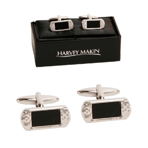 Placcato al rodio. Harvey Makin Rhodium Plated Console Playstation PSP Cufflinks by Harvey Makin